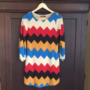 Chevron Print Dress, Long Sleeved